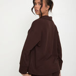 Cosy Brushed Thermal Pyjama Shirt - Espresso - sundé