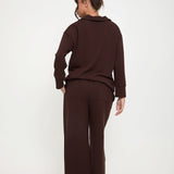 Cosy Brushed Thermal Pyjama Trousers - Espresso - sundé