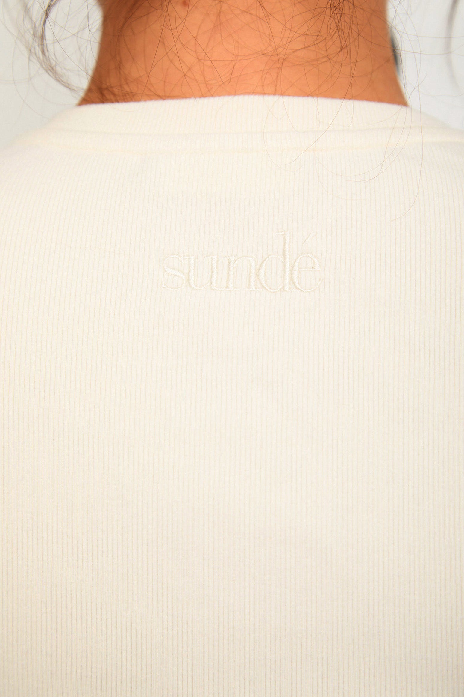 Cosy Brushed Ribbed Button Top - Cream - sundé
