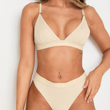 High Rise Ribbed Thong - Latte - Sunde - sundé