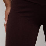 Velour Touch Wrap High-Waisted Leggings - Espresso