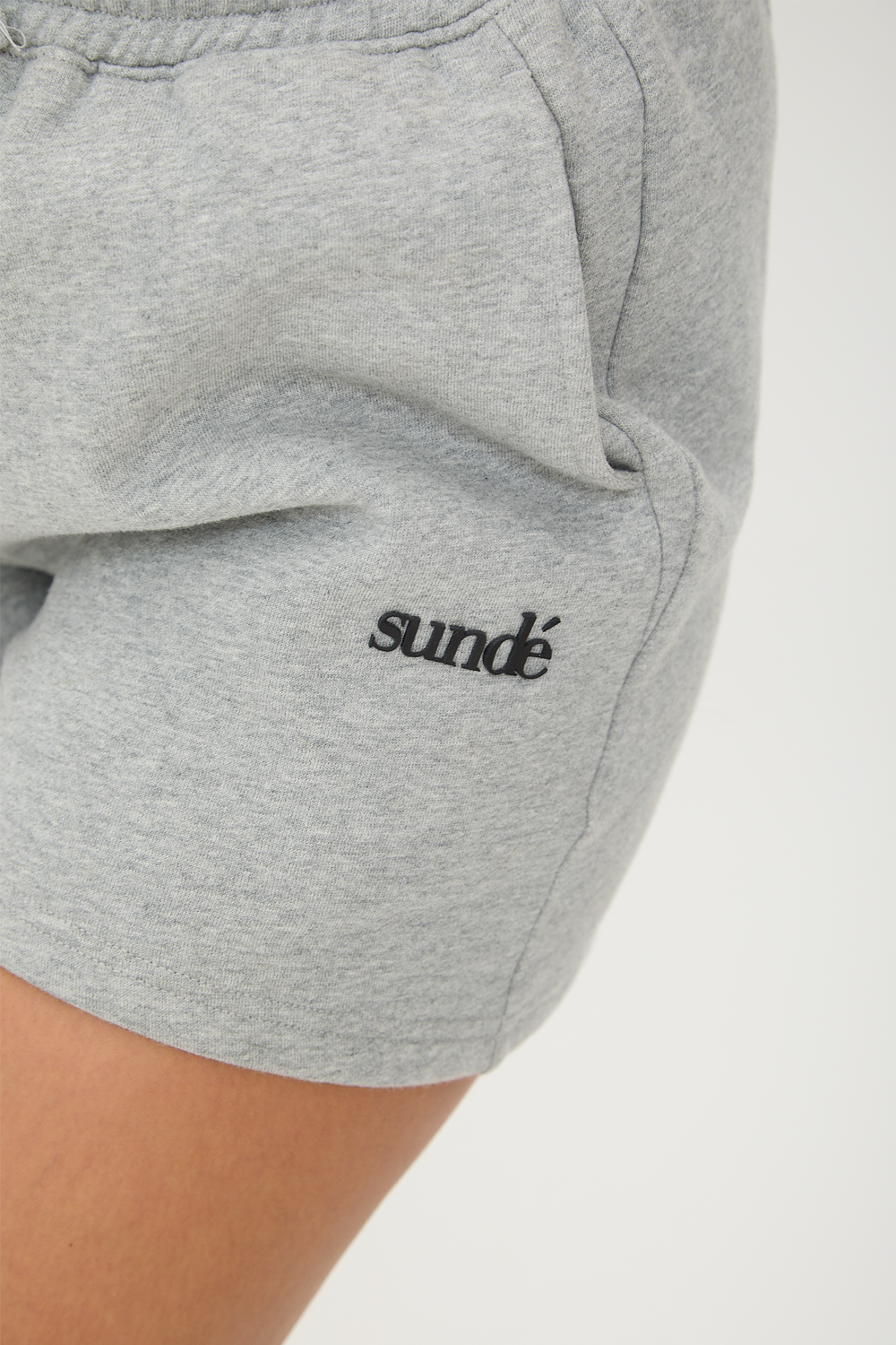 Soft Blend High Waisted Sweat shorts - Grey Marl