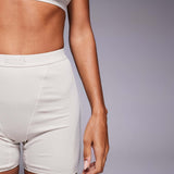 Cotton Lyocell Ribbed Cropped Bralet - Latte - Sunde