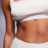Cotton Lyocell Ribbed Cropped Bralet - Latte - Sunde