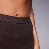 Cotton Lyocell Ribbed Girl Boxer  - Chocolate - Sunde