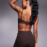 Cotton Lyocell Ribbed Girl Boxer  - Chocolate - Sunde