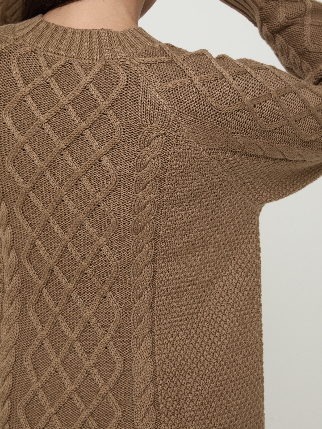 Camel Knitted Cable Jumper - Sunde