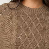 Camel Knitted Cable Jumper - Sunde