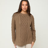 Camel Knitted Cable Jumper - Sunde