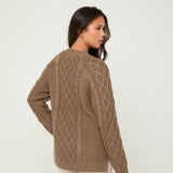 Camel Knitted Cable Jumper - Sunde
