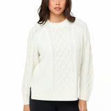 Cream Knitted Cable Jumper - Sunde - sundé