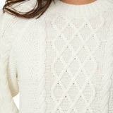 Cream Knitted Cable Jumper - Sunde - sundé