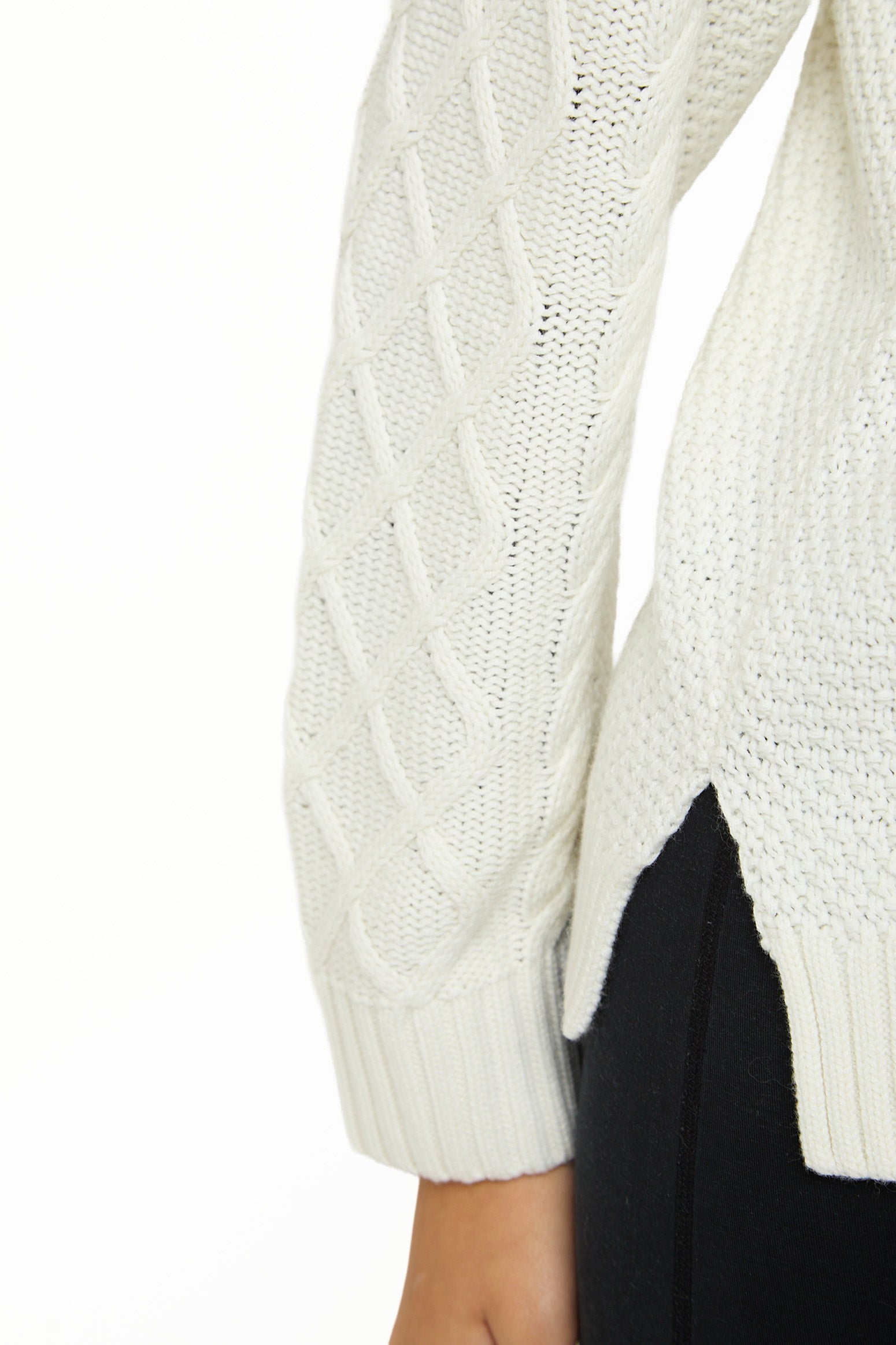 Cream Knitted Cable Jumper - Sunde - sundé