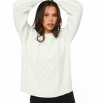 Cream Knitted Cable Jumper - Sunde - sundé