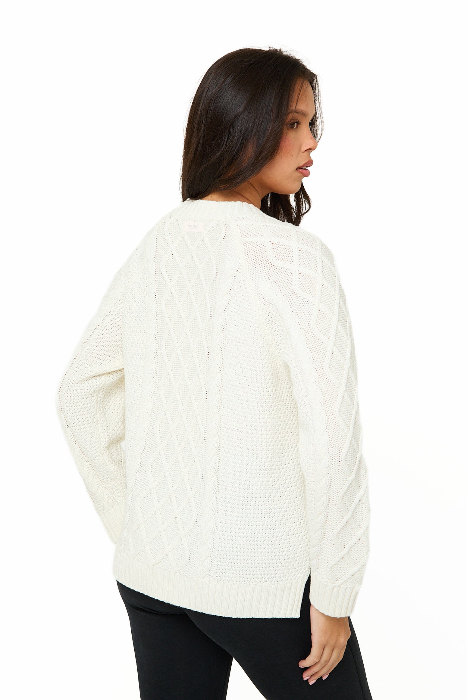 Cream Knitted Cable Jumper - Sunde - sundé
