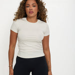Lyocell Basic T-Shirt - Coconut Cream - Sunde - sundé