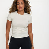 Lyocell Basic T-Shirt - Coconut Cream - Sunde - sundé
