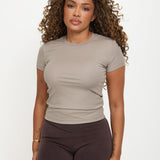 Lyocell Basic T-Shirt - Mink- Sunde - sundé