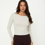Lyocell Basic Long Sleeve Top - Coconut Cream- Sunde - sundé