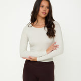 Lyocell Basic Long Sleeve Top - Coconut Cream- Sunde - sundé