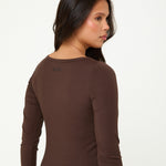 Lyocell Basic Long Sleeve Top - Espresso- Sunde - sundé