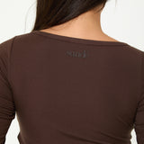 Lyocell Basic Long Sleeve Top - Espresso- Sunde - sundé