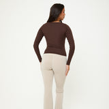 Lyocell Basic Long Sleeve Top - Espresso- Sunde - sundé