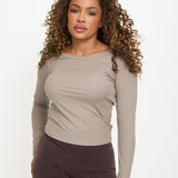 Lyocell Basic Long Sleeve Top - Mink- Sunde - sundé