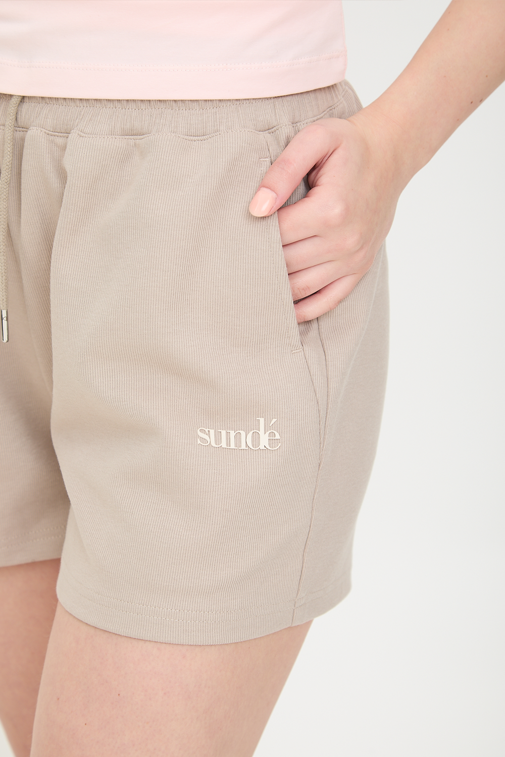 Cotton Blend Textured Short – Lightweight Summer Essential | Mocha