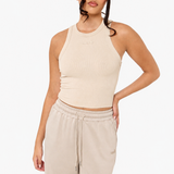 Modal Ribbed Racer Vest - Latte - Sunde