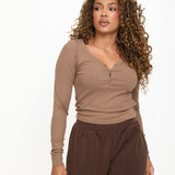 Modal Ribbed Long Sleeve Basic - Cinnamon - sundé