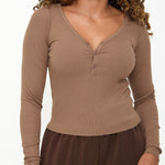Modal Ribbed Long Sleeve Basic - Cinnamon - sundé