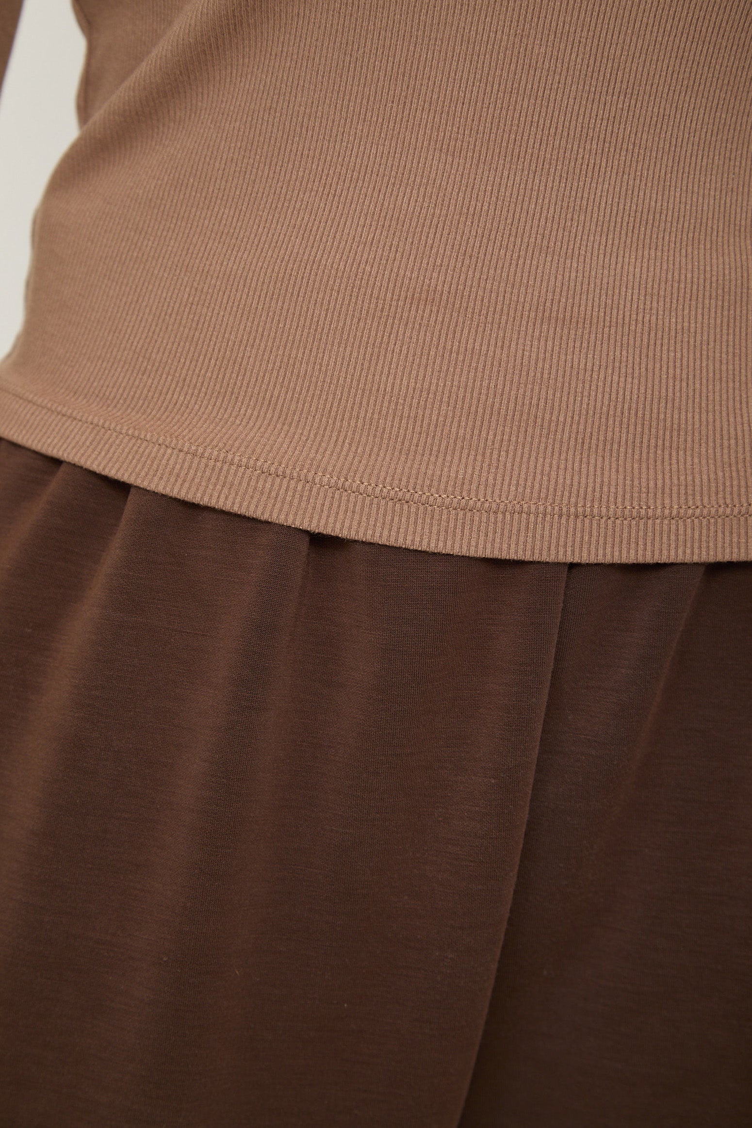 Modal Ribbed Long Sleeve Basic - Cinnamon- PRE ORDER