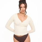 Modal Ribbed Long Sleeve Basic - Almond - sundé