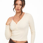 Modal Ribbed Long Sleeve Basic - Almond - sundé