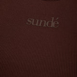 Modal Ribbed Racer Vest - Chocolate - Sunde - sundé