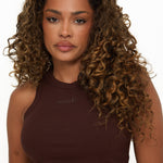Modal Ribbed Racer Vest - Chocolate - Sunde - sundé