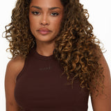 Modal Ribbed Racer Vest - Chocolate - Sunde - sundé