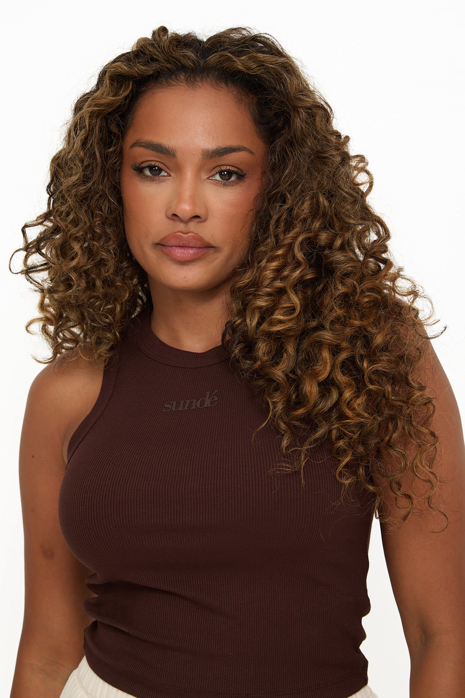Modal Ribbed Racer Vest - Chocolate - Sunde - sundé