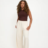 Modal Ribbed Racer Vest - Chocolate - Sunde - sundé