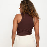 Modal Ribbed Racer Vest - Chocolate - Sunde - sundé