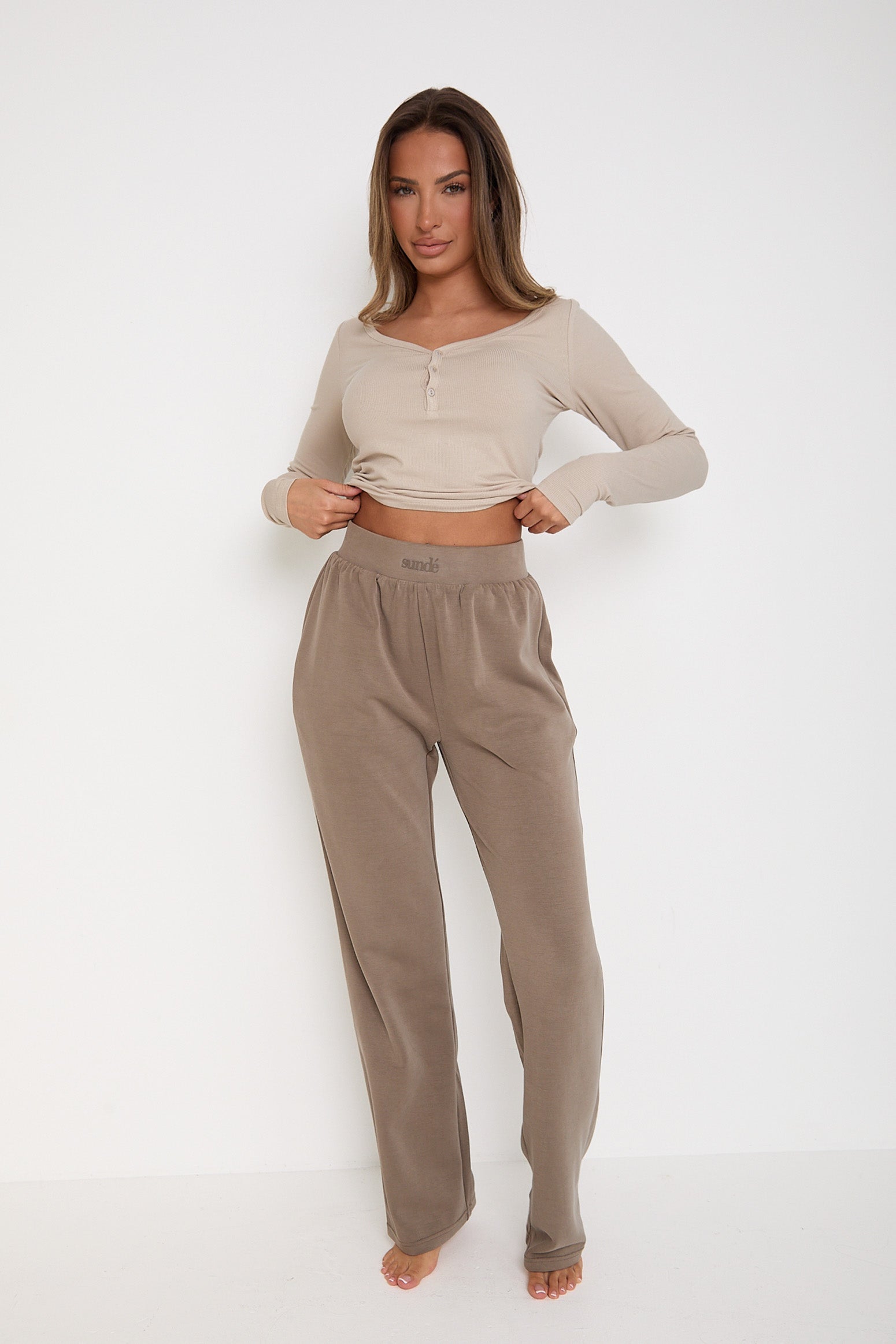 Modal Ribbed Long Sleeve Basic - Latte - Sunde