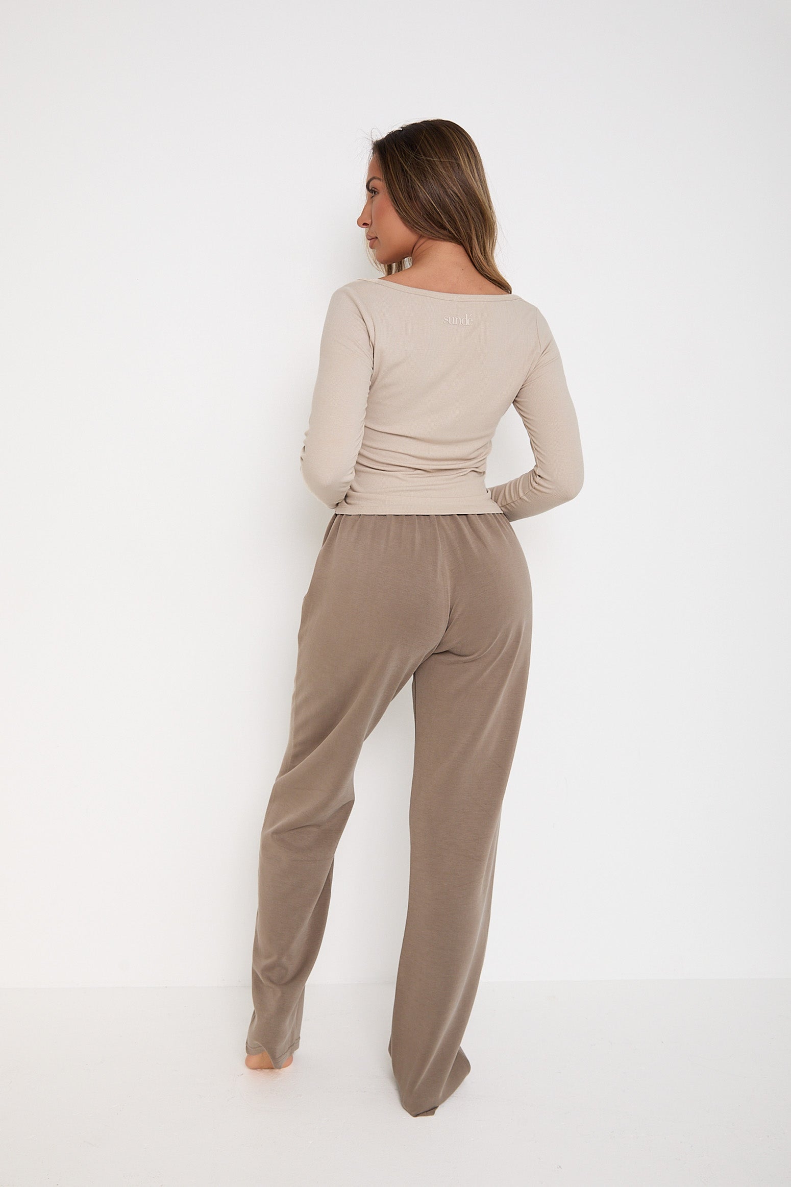 Modal Ribbed Long Sleeve Basic - Latte - Sunde