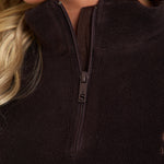 Oversized ¼ Zip Teddybear Fleece - Espresso - sundé