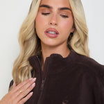 Oversized ¼ Zip Teddybear Fleece - Espresso - sundé