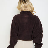 Oversized ¼ Zip Teddybear Fleece - Espresso - sundé