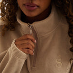 Oversized ¼ Zip Teddybear Fleece - Latte - sundé