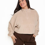 Oversized ¼ Zip Teddybear Fleece - Latte - sundé