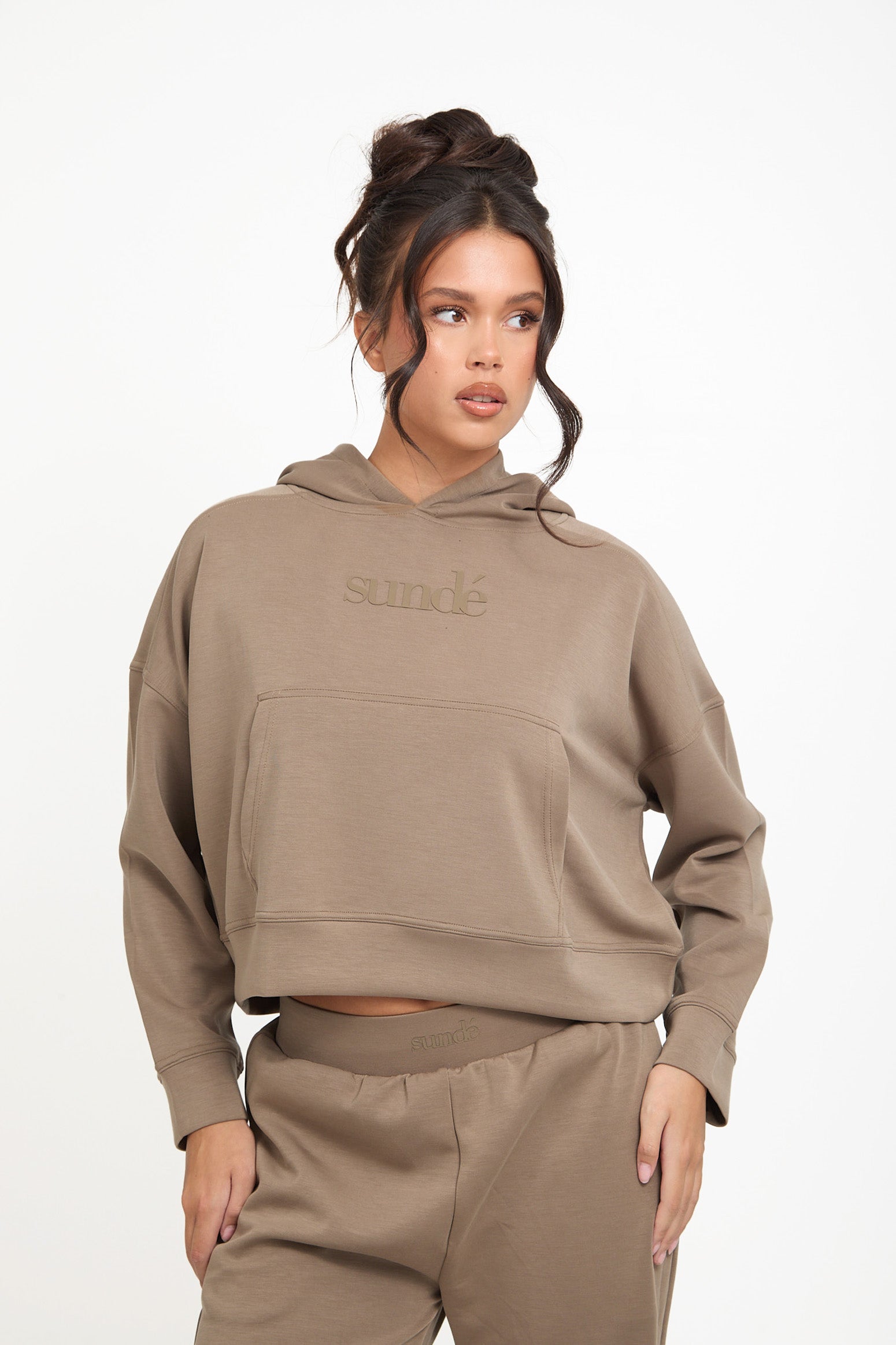 Soft Touch Boxy Lounge Hoodie - Mocha - Sunde