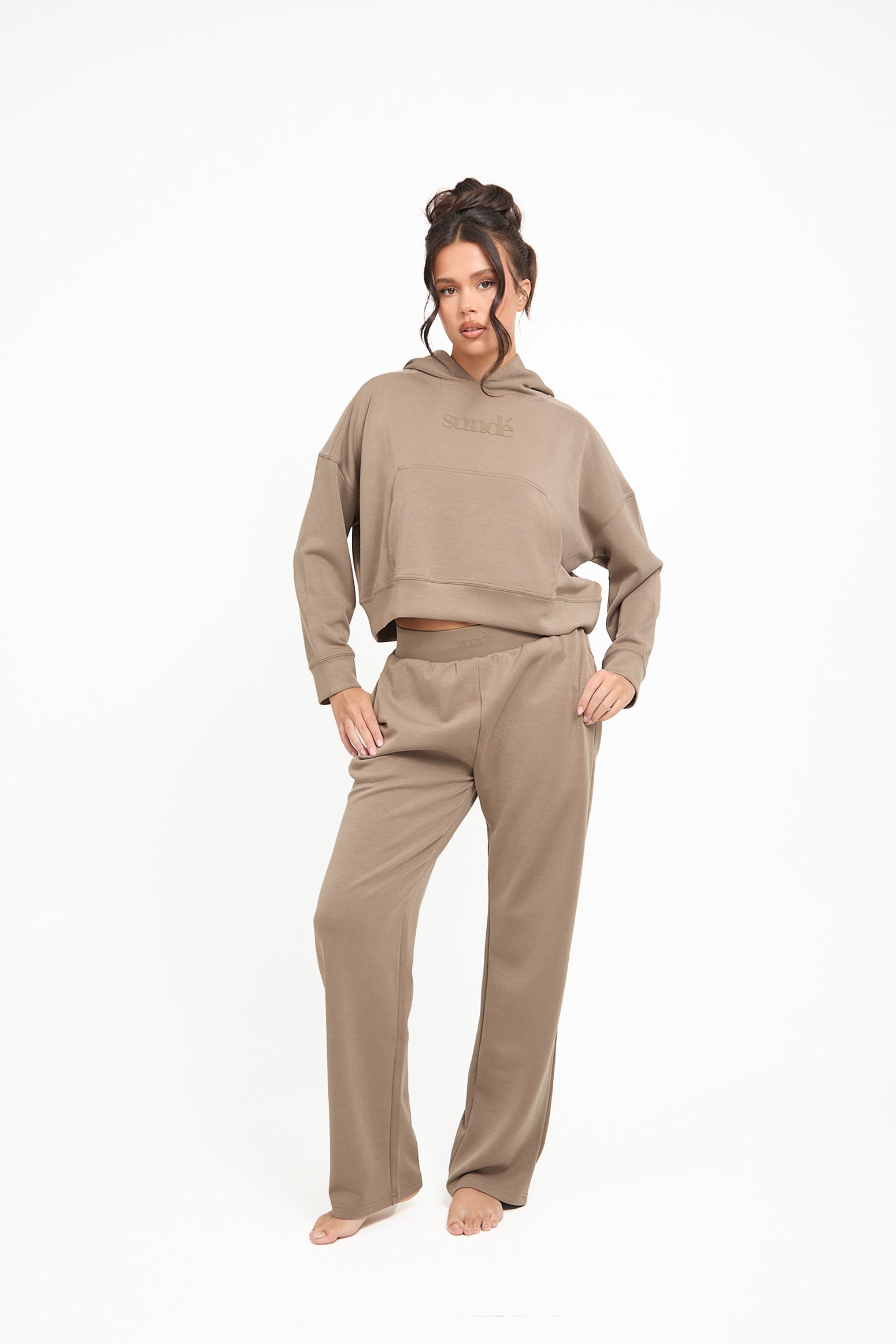 Soft Touch Boxy Lounge Hoodie - Mocha - Sunde